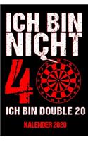 Kalender 2020 Double 20: Jahreskalender 2020 Dart 40ter Geburtstag Geschenkidee für 40. Geburtstag / DIN A5 - 6x9 Zoll 120 Seiten / Terminkalender Dartspieler Darts Training