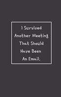 I Survived Another Meeting That Should Have Been An Email.: Weekly Planner, Funny Office Gag Gift