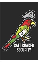 Salt Shaker Security: Piratenkopf Papagei Lustig Notizbuch liniert 120 Seiten für Notizen Zeichnungen Formeln Organizer Tagebuch