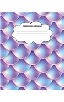 Mermaid Composition Notebook: Blank Lined Cute Notebooks for Girls Teens Kids School Writing Notes Journal (7.5 x 9.25 in)