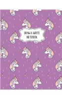 Draw and Write Notebook: Purple Unicorn Pattern Primary Composition Notebook Journal Kids Girls Book Learn to Write and Draw for Kindergarten Students Large, 8.5 x 11