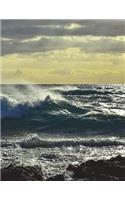 Waves Notebook Large Size 8.5 x 11 Ruled 150 Pages