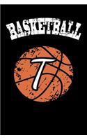 T Monogram Initial Basketball Journal