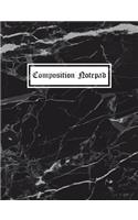 Composition Notepad: Black Marble 140 Lined Page 7.44" X 9.69" Journal (School/College)