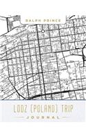 Lodz (Poland) Trip Journal: Lined Travel Journal/Diary/Notebook with Lodz (Poland) Map Cover Art