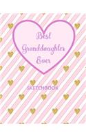 Best Granddaughter Ever: Blank Sketchbook, Sketch, Draw and Paint Cute Design Cover for Girl Large Size 8.5x11 110 Pages (Volume 1)