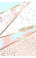 Bullet Journal: Marble + Gold Designer Bullet Journal Dot Grid Journal
