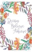 Inspirational Journal - Dream Believe Achieve (Lilac)