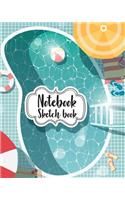 Notebook Sketchbook: Summer Pool: Paper book for Sketching, Drawing, Journaling & Doodling (Sketchbooks), Perfect Large size at 8" x 10", 120 Pages