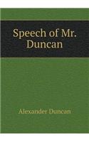 Speech of Mr. Duncan: (English)