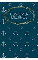 Customer Meetings: notebook to filling out - recording of customer appointments - summary, To Do, customer info - 120 pages - A5 - motif: Anchor