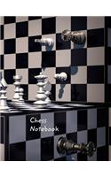 Chess Notebook: Large College Ruled Abstract Chessboard Design