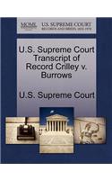 U.S. Supreme Court Transcript of Record Crilley V. Burrows