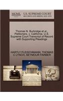 Thomas N. Burbridge et al., Petitioners, V. California. U.S. Supreme Court Transcript of Record with Supporting Pleadings