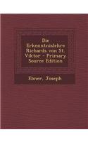 Die Erkenntnislehre Richards Von St. Viktor