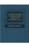 A Summary Catalogue of Western Manuscripts in the Bodleian Library at Oxford, Volume 2, part 1: (Italian)