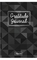 Gratitude Journal: Personalized diaries for 2017 daily gratitude & mindfulness reflection, Black Geometric Tough Matte Cover Design