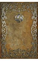 Monogram Volleyball Notebook: (68 Monogram Rustic 150 Lined)