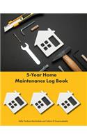 5-Year Home Maintenance Log Book