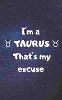 I'm a TAURUS, that's my excuse!