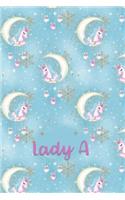 Lady A: Dot Grid Journal with Her Unicorn Name/Initial with Christmas Theme