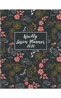 Weekly Lesson Planner 2020: Weekly and Monthly Organizer for Preschool Teachers with Floral Cover Design - Teacher Agenda for Class Planning and Organizing - Week to Week Overv(106 2020 Teacher Planners)