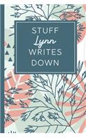 Stuff Lynn Writes Down: Personalized Journal / Notebook (6 x 9 inch) STUNNING Tropical Teal and Blush Pink Pattern