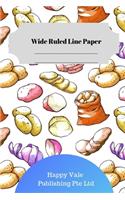 Cute Potato Wide Ruled Line Paper