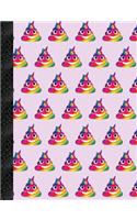My Super Cute Purple Rainbow Unicorn Poop Emoji Composition Book