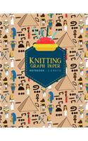 Knitting Graph Paper Notebook - 2: 3 Ratio: Knitters Journal, Knitting Design Grid, Knitting Graphs, Cute Ancient Egypt Pyramids Cover(12 Knitting Graph Paper Notebooks)