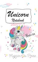 Unicorn Notebook: Unicorn - Unicorns and Rainbow Fantasy Cute Unicorn Notebook: 150+ Pages of 6x9