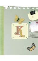 Monogrammed K Dot Grid Bullet Journal: 8.5" x 11" Soft Matte Cover 150 pages(Letter K Monogram Bullet Diary)