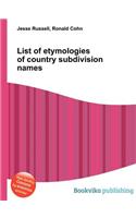 List of Etymologies of Country Subdivision Names: (English)