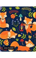 Goal Planner: Cute Fox Yearly Goal Planner for Teens, Students & Women Undated Productivity Journal Includes Checklist, Progress & More