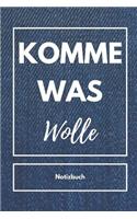 Komme Was Wolle Notizbuch: A5 Notizbuch gepunktet als Geschenk für Strick-Begeisterte Strickmuster Buch Strickmusterheft Strickbuch Tagebuch Journal