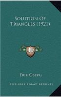 Solution of Triangles (1921)