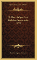 De Hieroclis Synecdemi Codicibus Commentatio (1892)