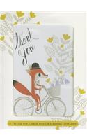 Fox on Bike Thank You Cards