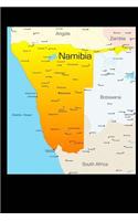 Map of Namibia Journal: 150 Page Lined Notebook/Diary: 150 Page Lined Notebook/Diary