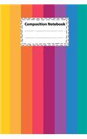 Composition notebook Vintage-Rainbow strips background for Writing Notes and To-Do List for Teachers Students Kids and Teens