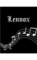 Lennox: Sheet Music Note Manuscript Notebook Paper - Personalized Custom First Name Cover - Musician Composer Instrument Composition Book - 12 Staves a Page