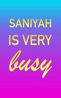 Saniyah: I'm Very Busy 2 Year Weekly Planner with Note Pages (24 Months) - Pink Blue Gold Custom Letter S Personalized Cover - 2020 - 2022 - Week Planning - 