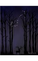 Notebook: Lined Notebook or Journal with Forest Scene and Scorpio Constellation, 8.5 x 11, 150 Fully Lined Pages