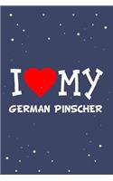 I Love My German Pinscher Dog Breed Journal Notebook: Blank Lined Ruled for Writing 6x9 110 Pages