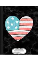 Patriotic I Love the USA Flag Composition Notebook
