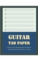 Guitar Tab Paper: Blank Guitar Tablature Paper Notebook 10 Staves with Tab Clef 8.5 X 11 Inches (Volume 2)