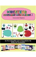 Scherenschnitt Fähigkeiten: 20 vollfarbige Kindergarten-Arbeitsblätter zum Ausschneiden und Einfügen - Monster 2(51 Scherenschnitt Fähigkeiten)