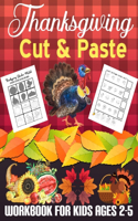 Thanksgiving Cut and Paste Workbook for Kids Ages 2-5