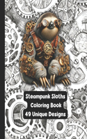 Steampunk Sloths - Adult Coloring Book - 49 Unique Designs