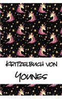 Kritzelbuch von Younes: Kritzel- und Malbuch mit leeren Seiten für deinen personalisierten Vornamen